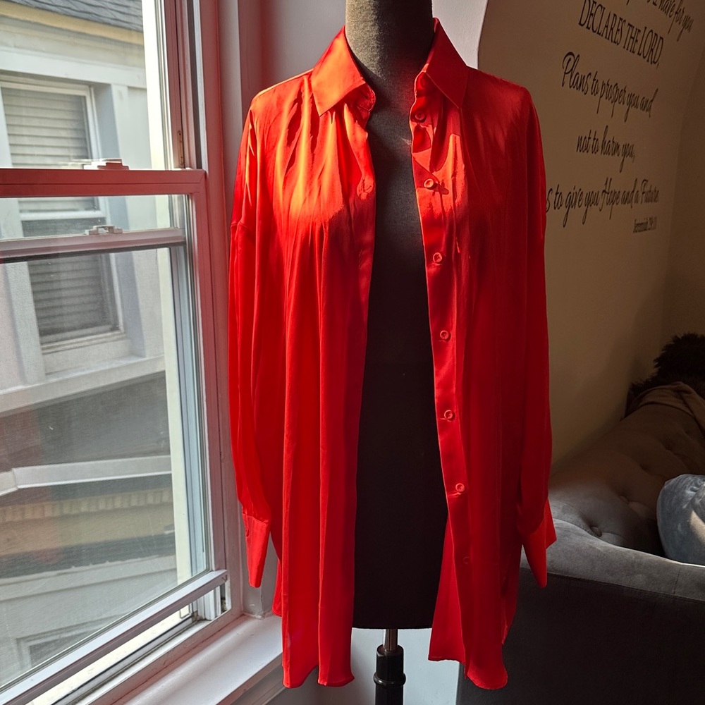 Zara Scarlet Red Blouse